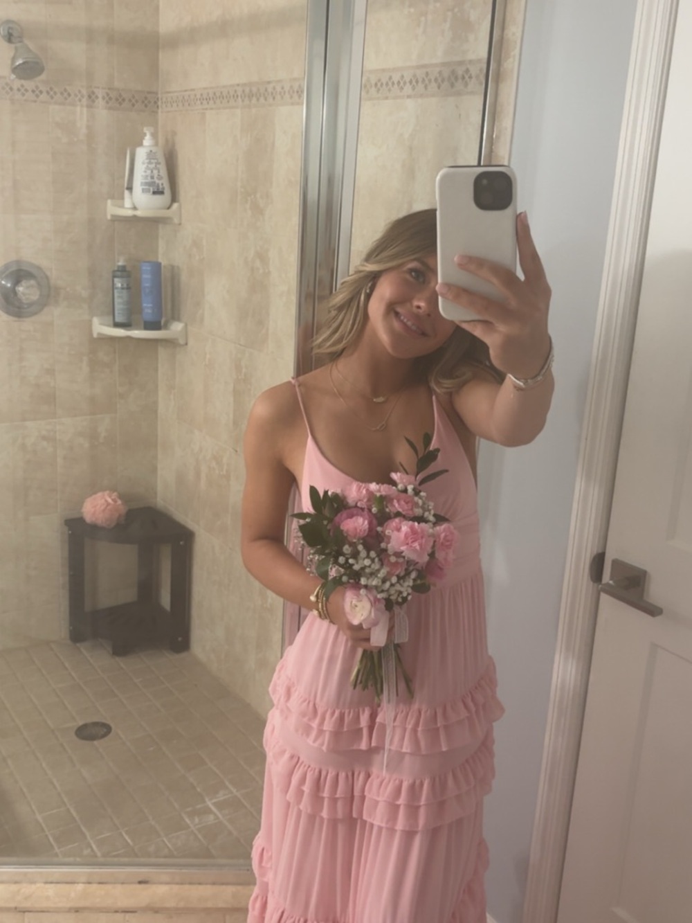 Lulu's Blush Pink Ruffle Tiered Maxi Dress - Picture 4 of 5